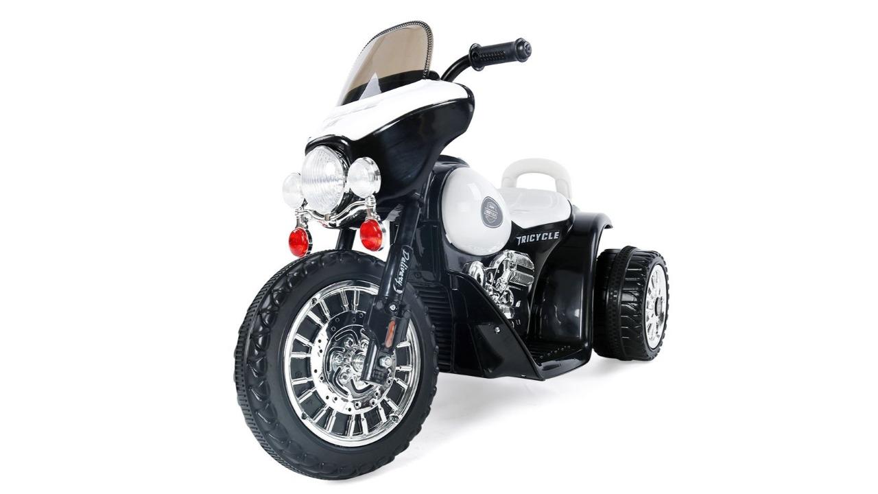 Kids Ride-on Car Police Motorbike in White