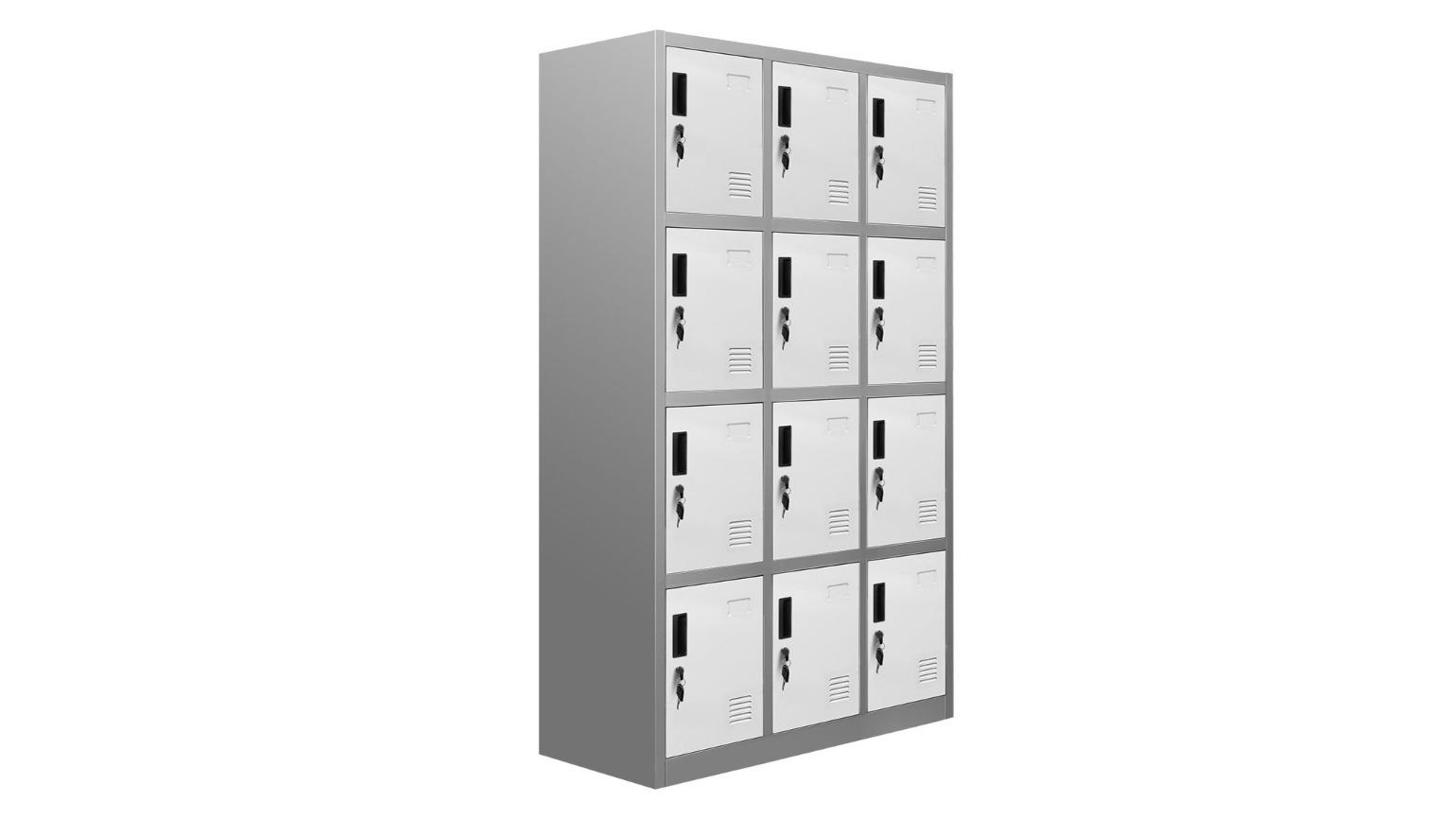 12-Door Steel Storage Cupboard Locker Cabinet for Home Office School Gym