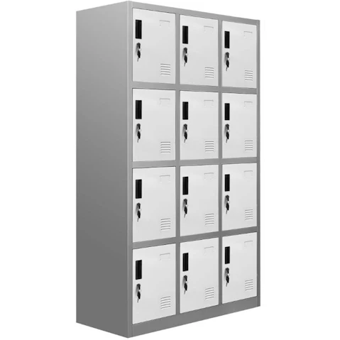 12-Door Steel Storage Cupboard Locker Cabinet for Home Office School Gym
