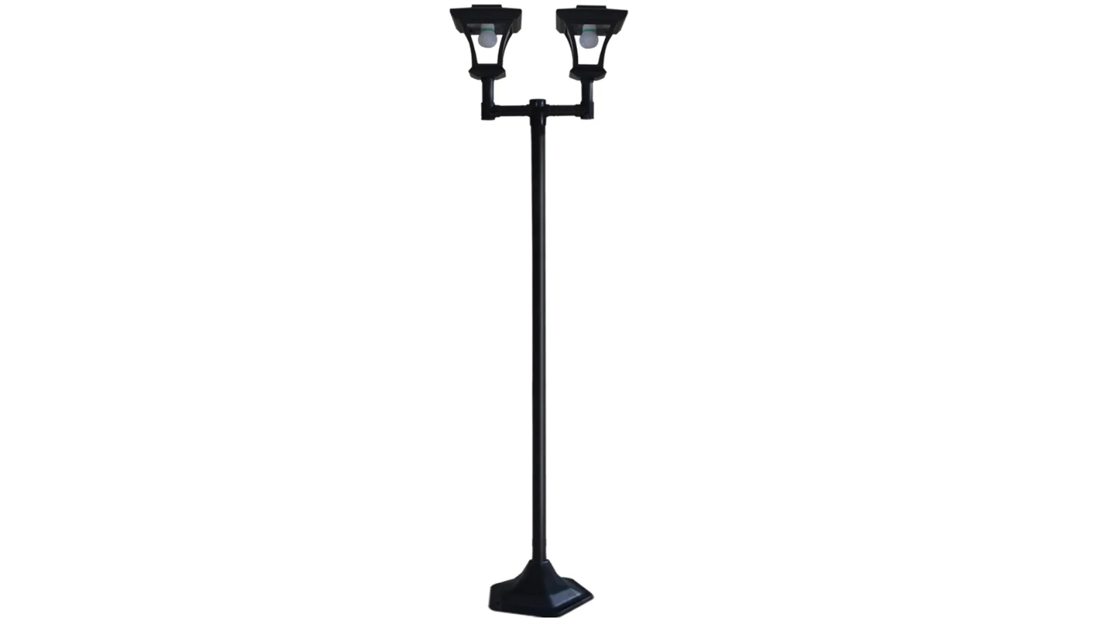 Deluxe Outdoor Solar Lights Garden Lamp Post with Double Lamp - 2 Pack