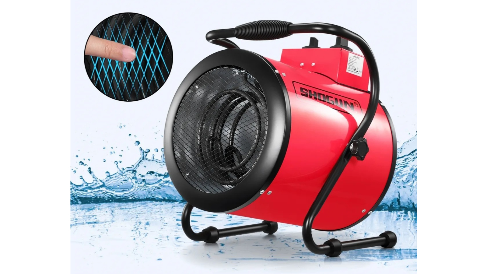 Shogun 2-in-1 3000W Portable Electric Industrial Fan Heater Red