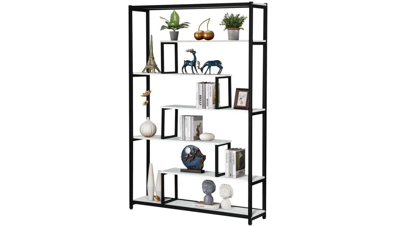 Multi-Level Vintage Bookshelf