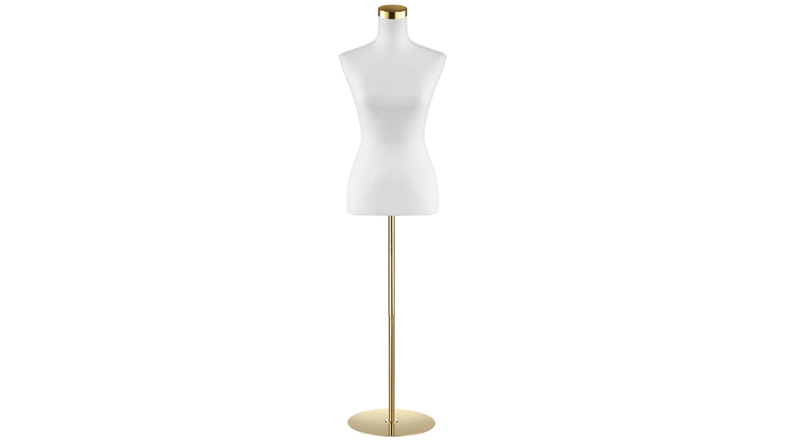 Female Mannequin Torso Display Stand with 133cm to 180cm Height Adjustable - White