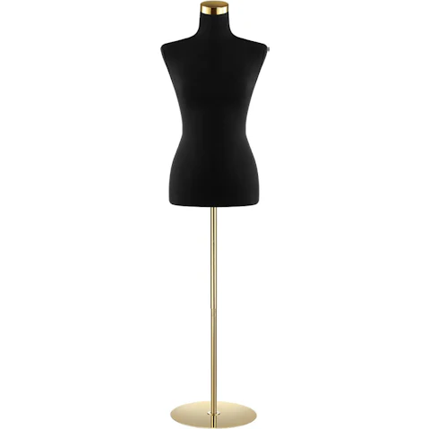 Female Mannequin Torso Display Stand with 160cm to 177cm Height Adjustable - Black
