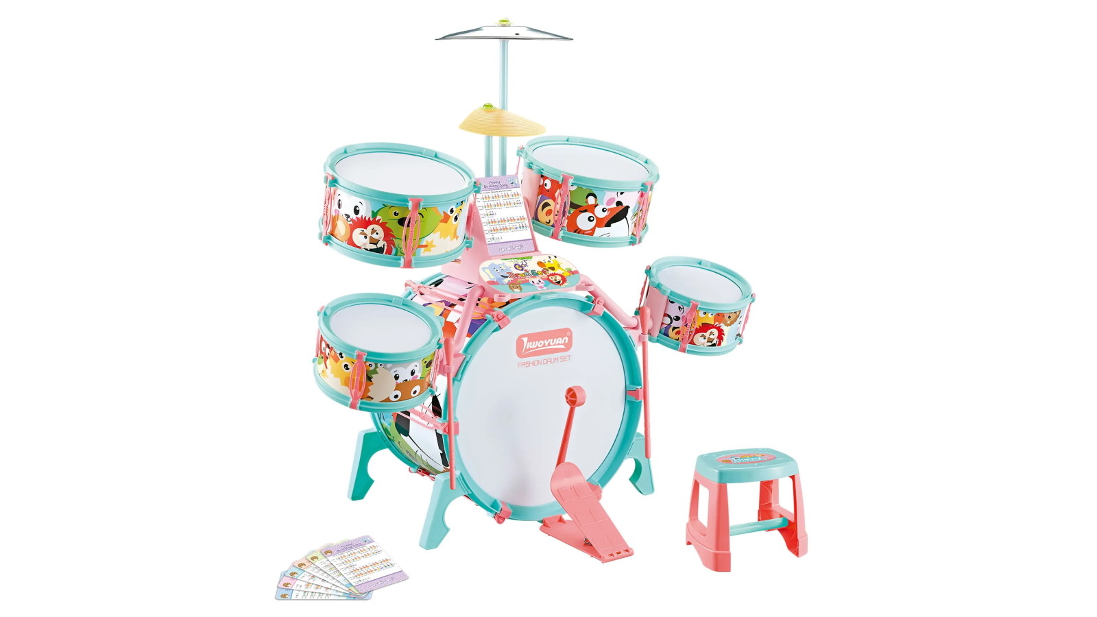 17-Piece Colourful Kids Jazz Drum Play Set