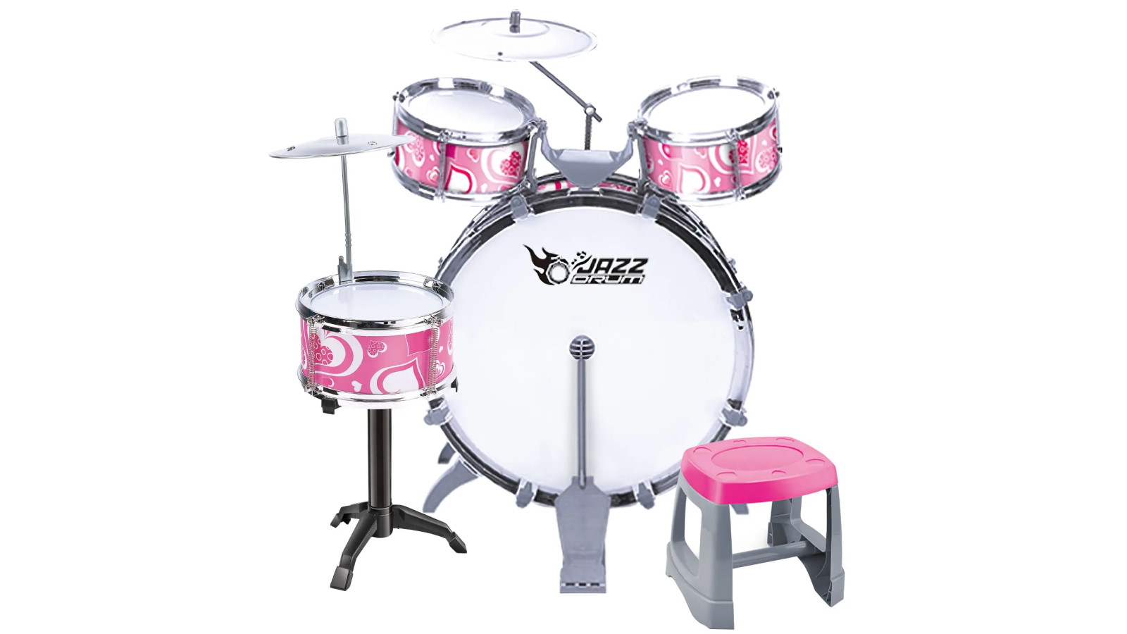 10-Piece Kids Jazz Drum Play Set Pink Harvey Norman