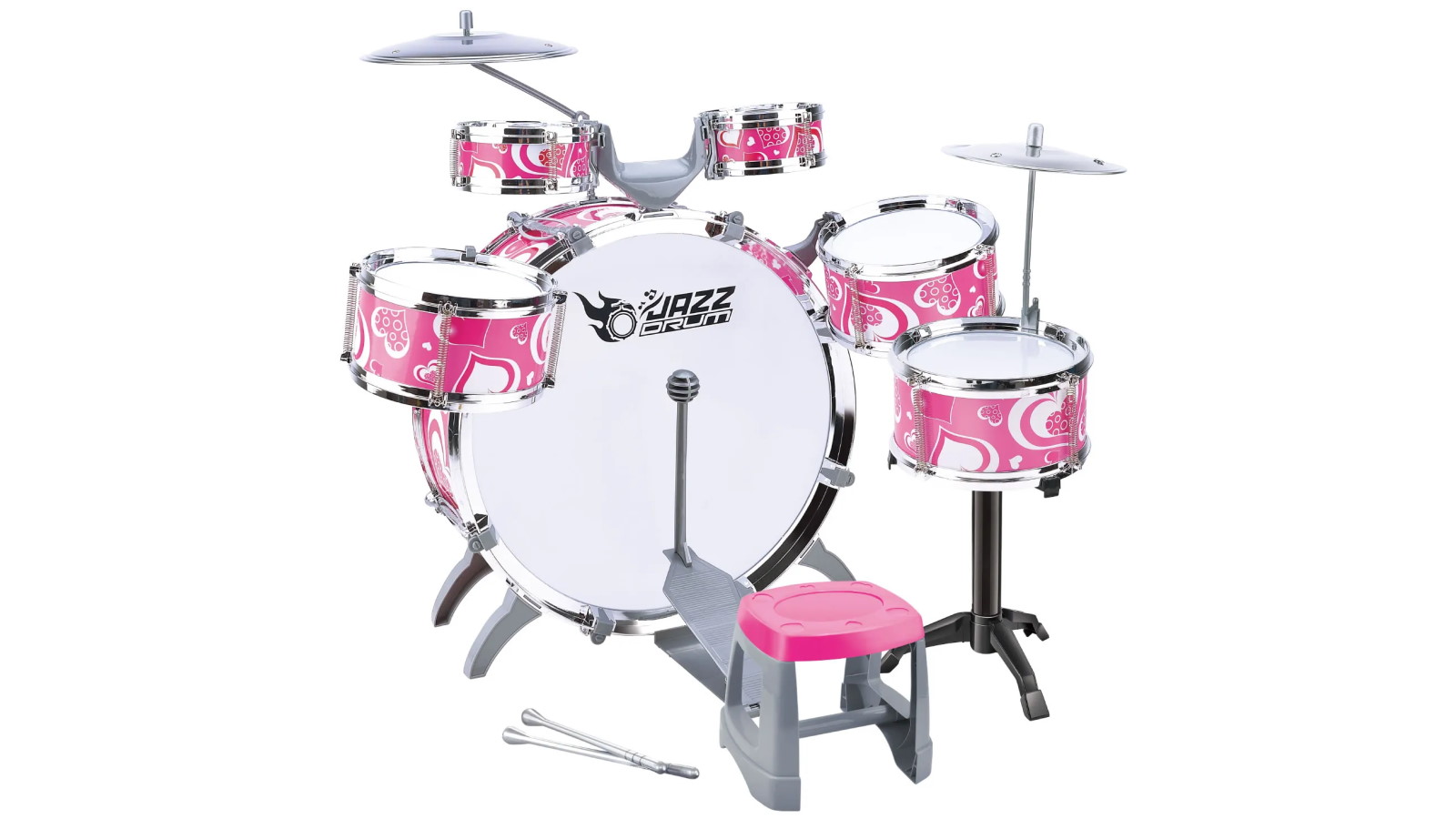 10-Piece Kids Jazz Drum Play Set - Pink