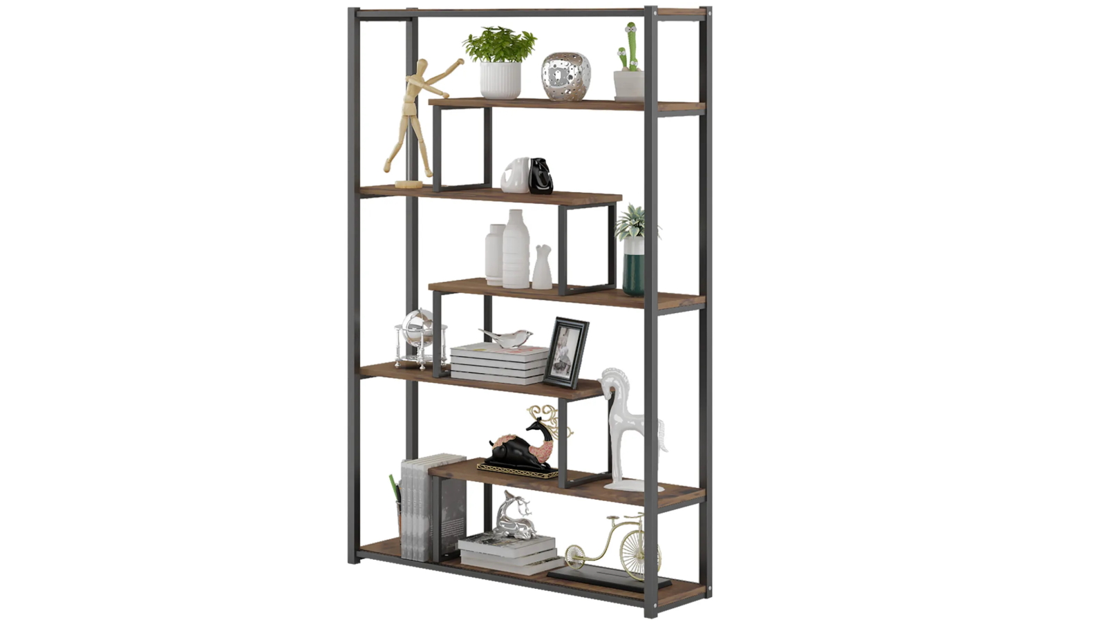 LUXSUITE 7-tier Bookcase Storage Display Rack