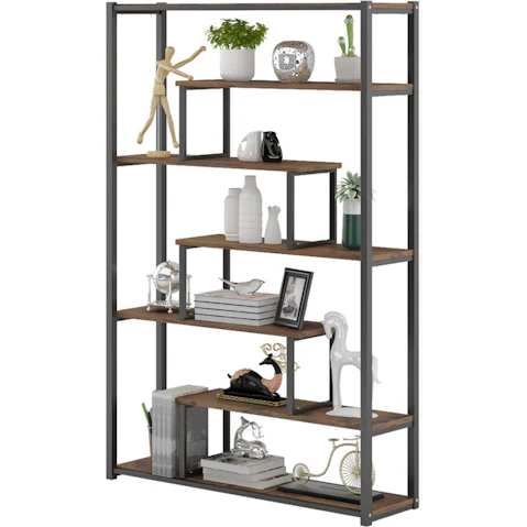 LUXSUITE 7-tier Bookcase Storage Display Rack