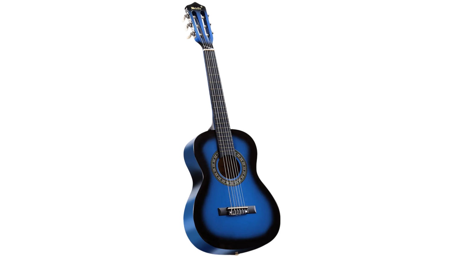 Melodic 34-inch 6 Strings Tuner Cutaway Wooden Acoustic Guitar Gift for Kids - Blue
