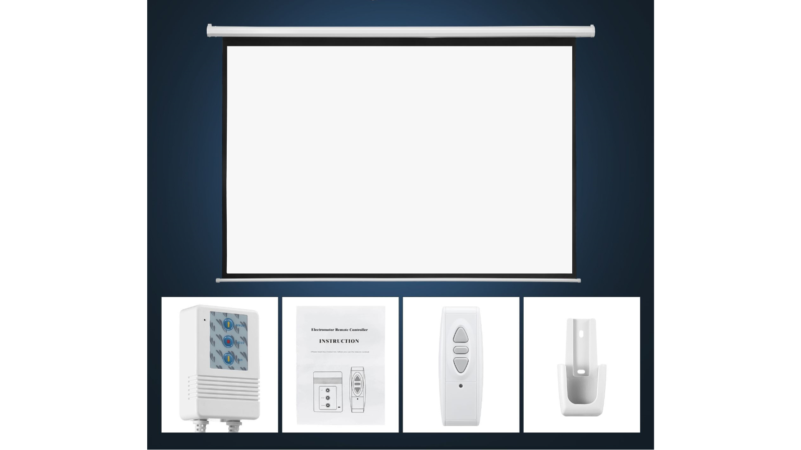 Large Motorised Electric Ceiling Wall Mounted Roll Up Down Screen ...