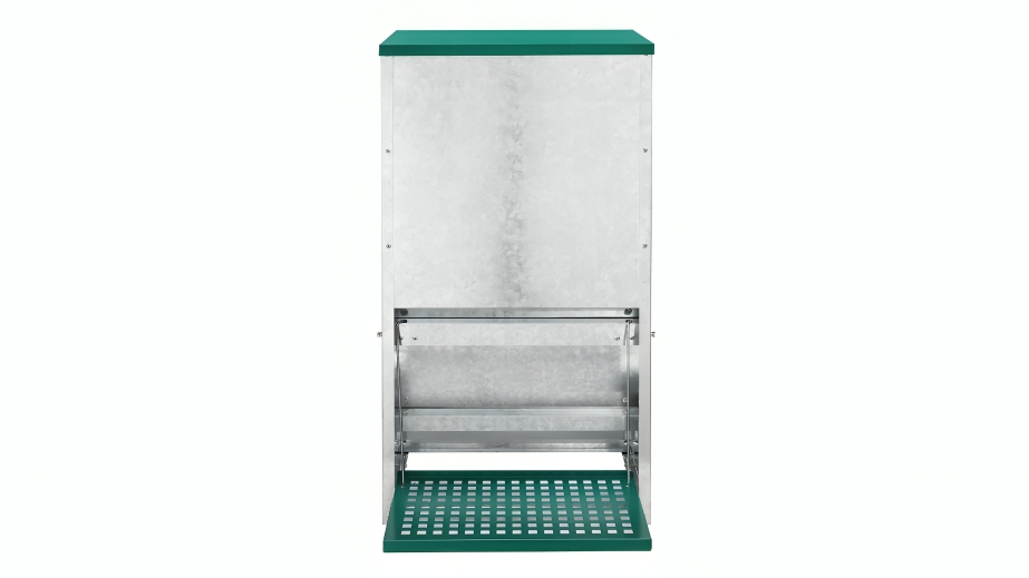 Pet Scene Galvanised Steel Waterproof Automatic Treadle Feeding Food Dispenser - 13L