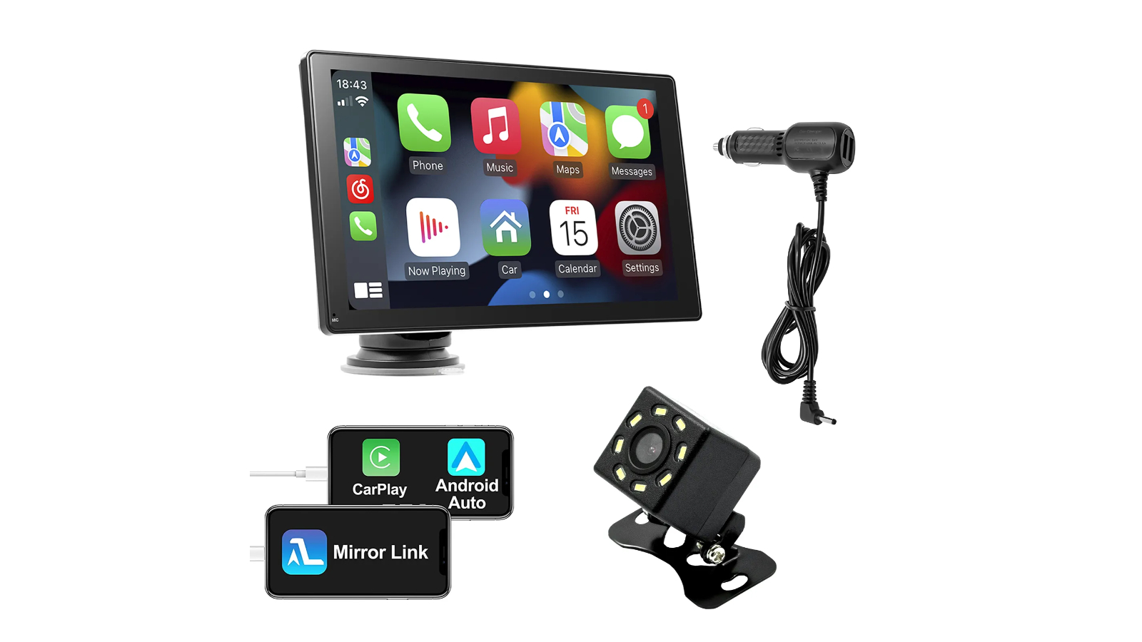 9inch Portable Car Stereo Radio Apple Carplay Android MP5 Player Bluetooth with Camera