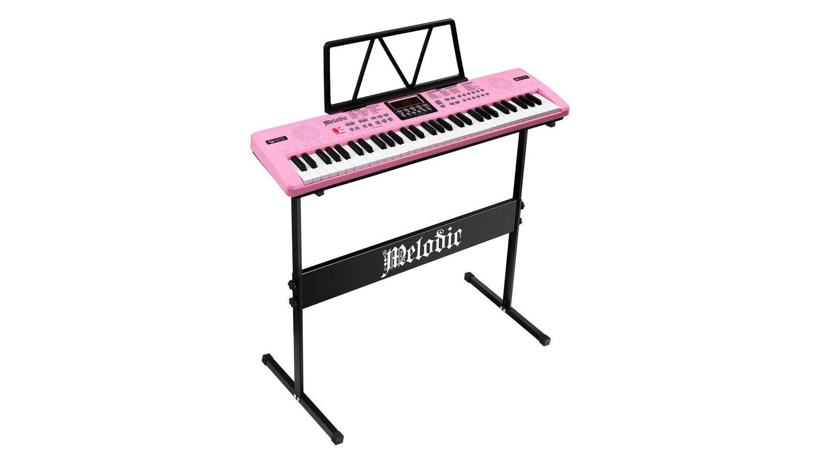 Melodics 61 Key Electronic Keyboard - Pink