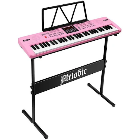 Melodics 61 Key Electronic Keyboard - Pink