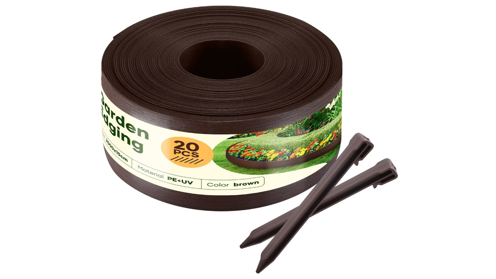 Edging Lawn Flexible Garden Bed Roll Kit - 2000 x 15cm