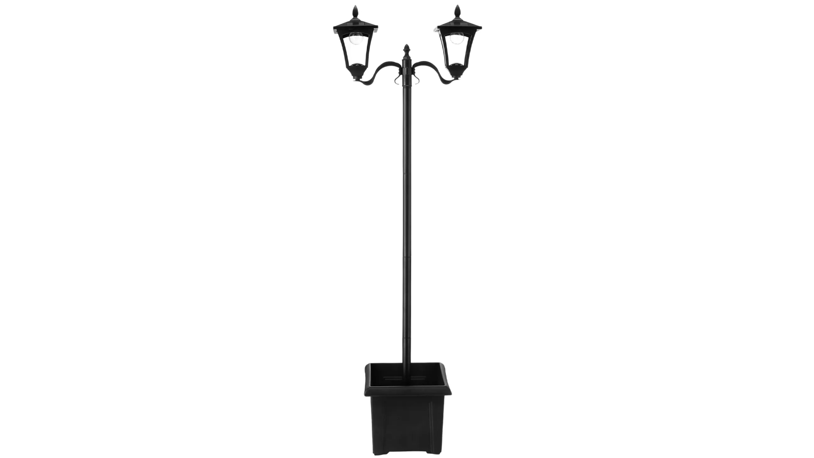 186cm Solar Powered LED Light Post Pole Lamp and Planter with Double Lights