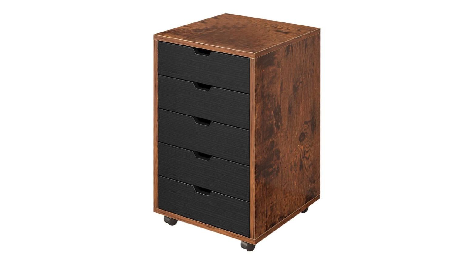 5 Drawer 40 x 38 x 68cm File Cabinet - Brown
