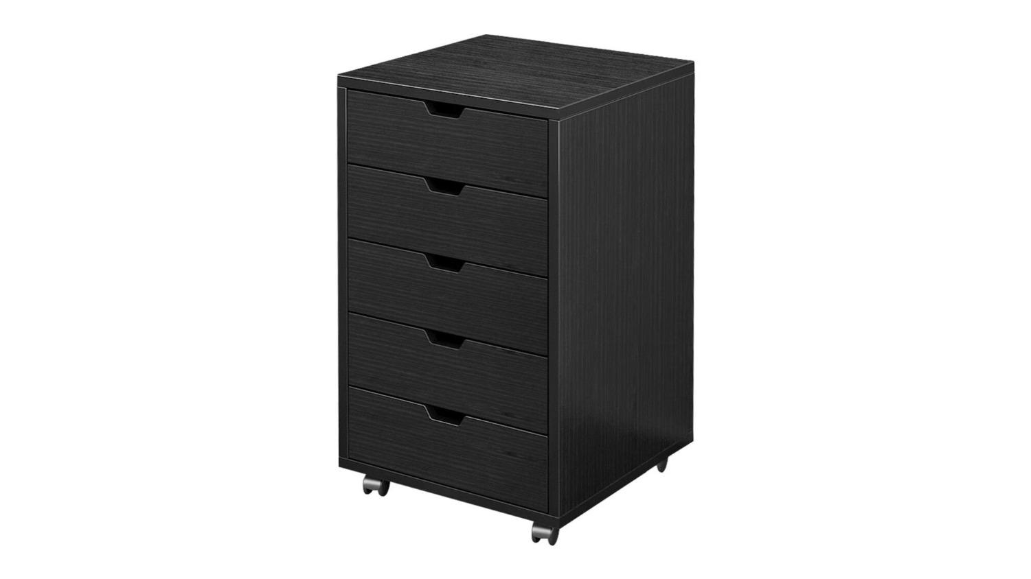 5 Drawer 40 x 38 x 68cm File Cabinet - Black
