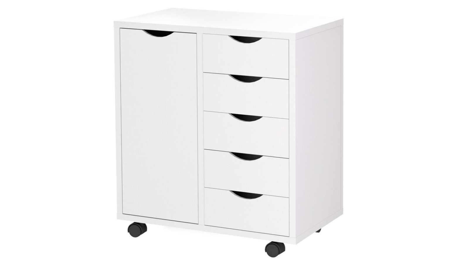 Crazy Sales 5-Drawer Mobile File Cabinet Desk Organiser - White