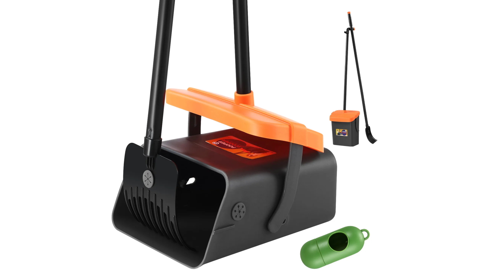 Pet Dog Pooper Scooper Swivel Bin Rake Cleaning Kit