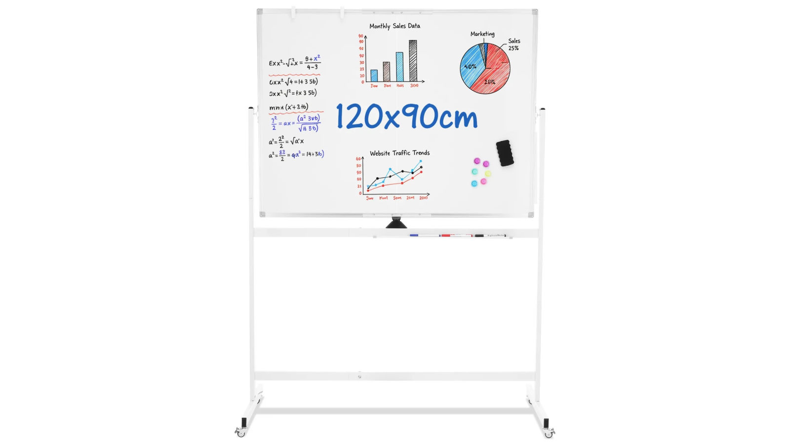 Crazy Sales Double Sided Magnetic Whiteboard On Wheels