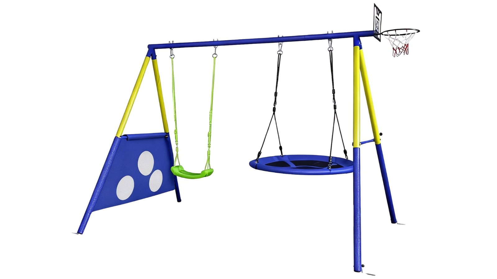 Crazy Sales 4-in-1 Metal Stand Swing Basketball Hoop Flying Saucer Children Sensory Playset