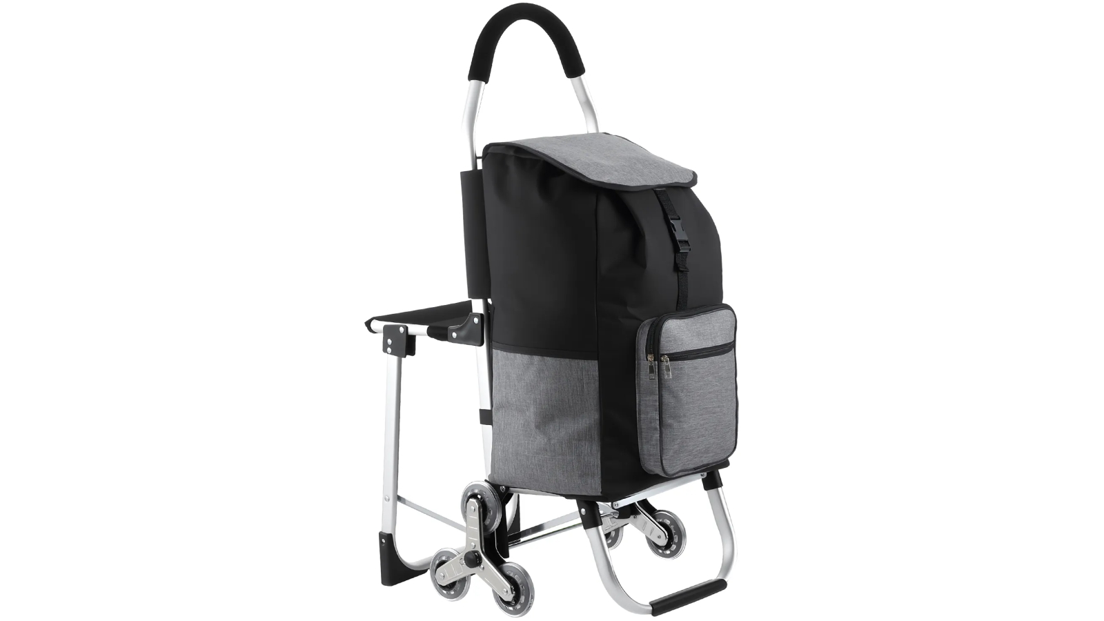 45L Folding Shopping Trolley with Stair-Climbing Wheels