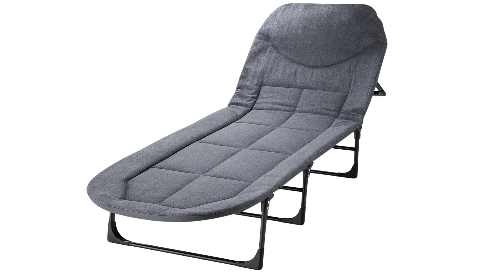 Folding Bed Cot Camping Lounger Sleeping Adjustable to 6-Position -  190x66cm