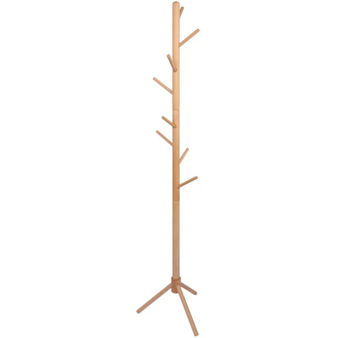Coat Rack 175 x 40cm Stand Wooden Freestanding Entryway