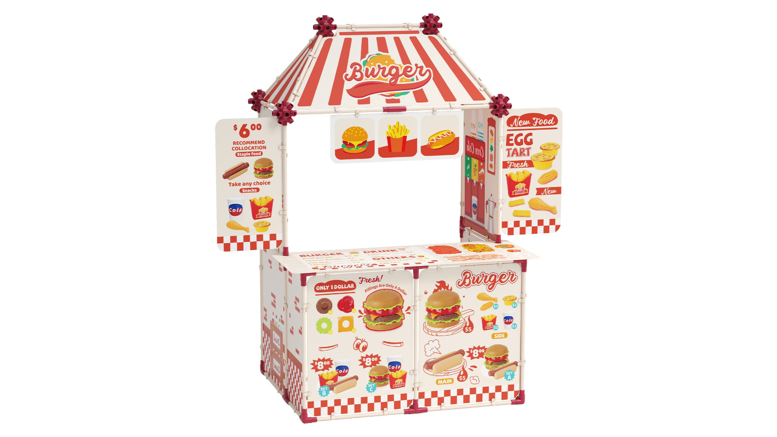 Kids Pretend Play DIY Kitchen Fort Building Kit 