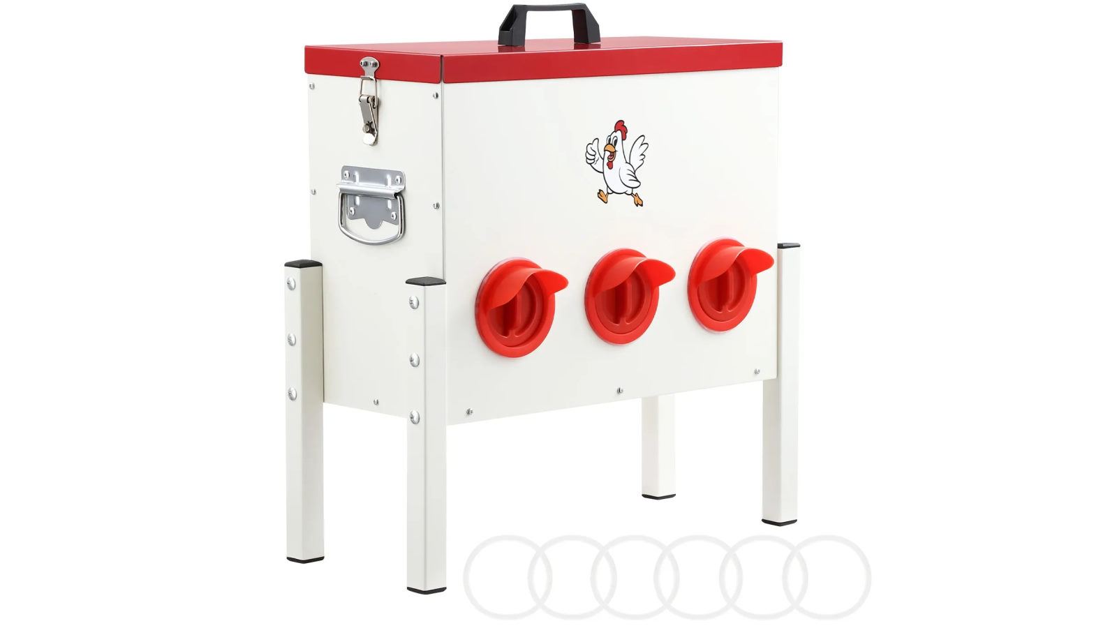 Pet Scene Chicken Bird Feeder 12L Automatic Gravity Food Dispenser 6 PVC Ports