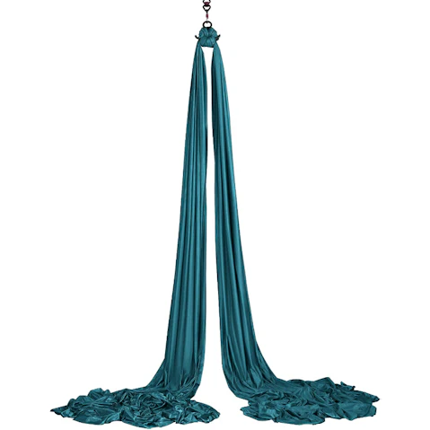 8 x 2.8metre Trapeze Inversion Aerial Silk Yoga Swing Hammock Set - Teal