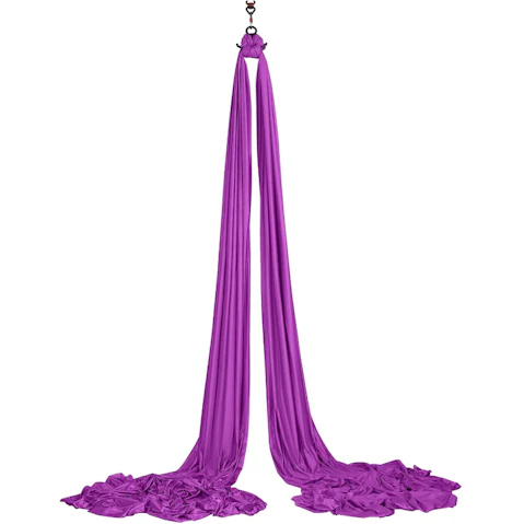 8 x 2.8metre Trapeze Inversion Aerial Silk Yoga Swing Hammock Set - Violet