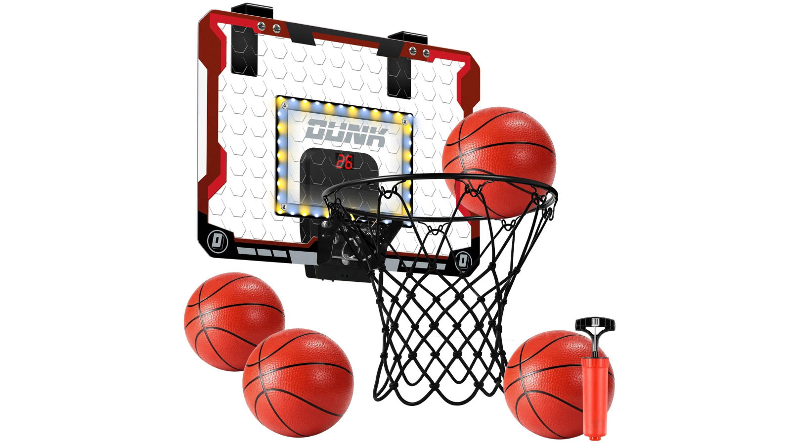Over The Door Basketball Hoop LED Scoreboard 
