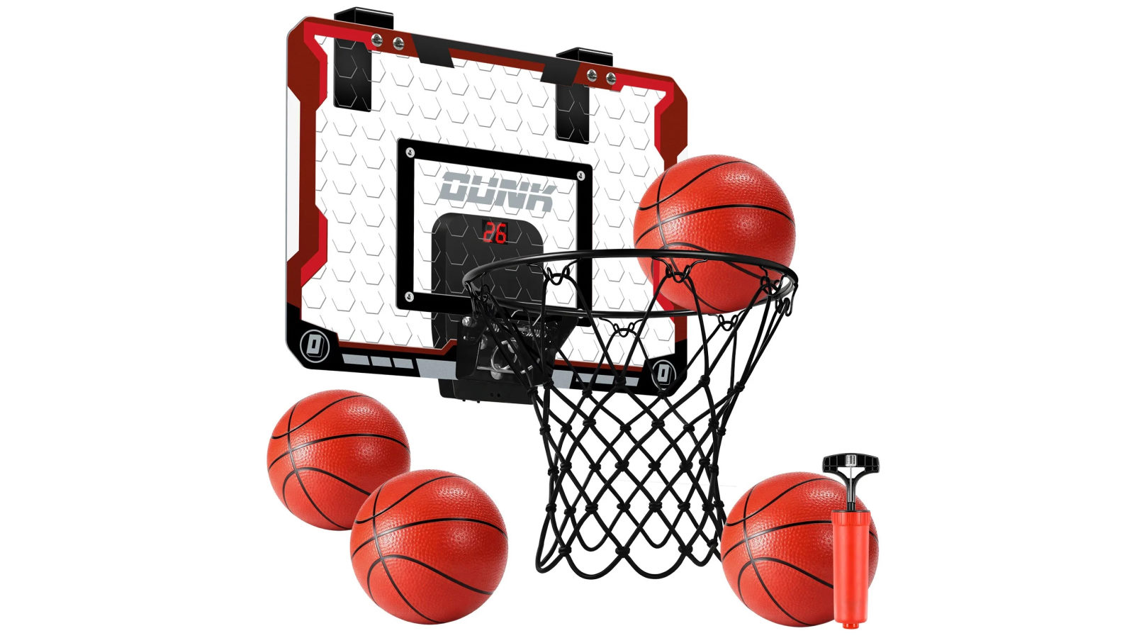 Basketball Hoop Ring Breakaway Rim Net Over the Door Scoreboard 39x28cm for Children