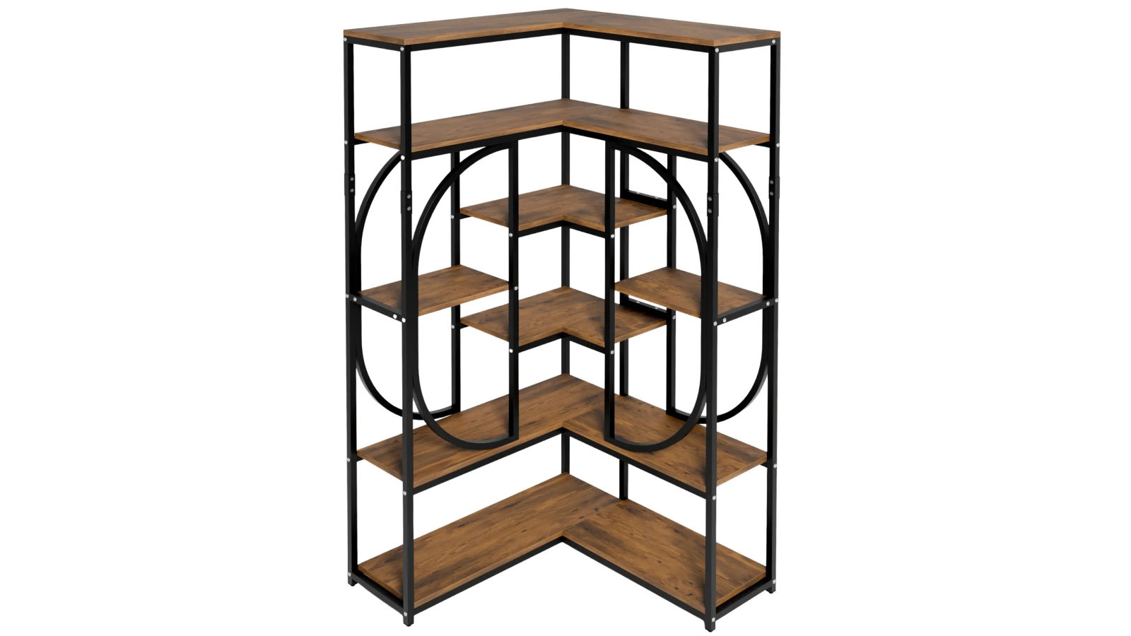 Luxsuite Bedroom 5 Tier Corner Open Bookcase Shelves Display Storage Rack 