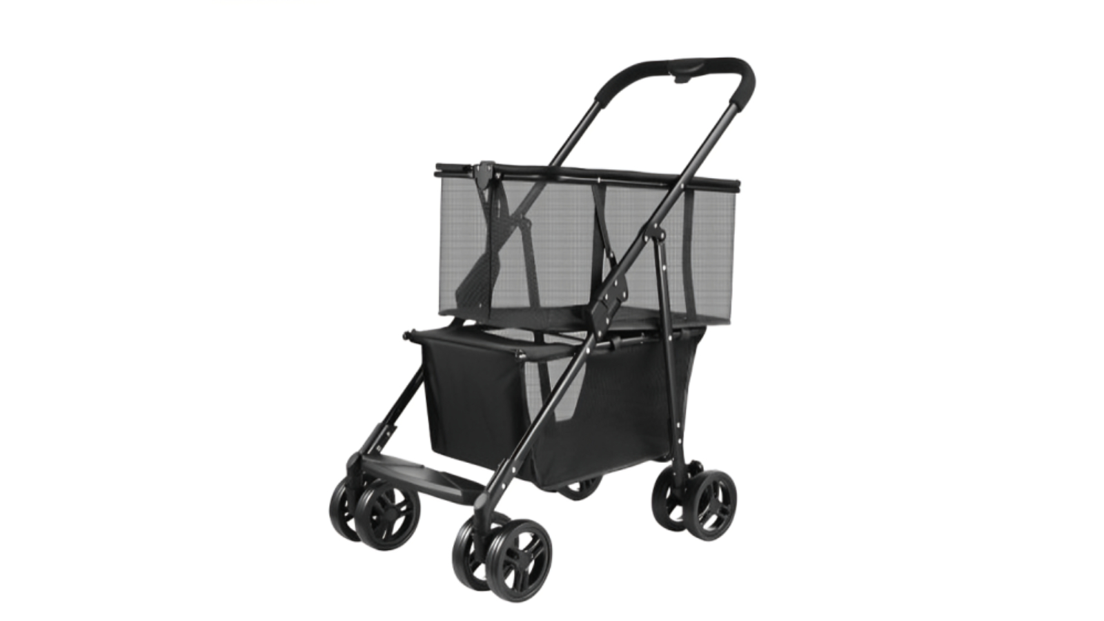 2-Tier Collapsible Wheels Trolley