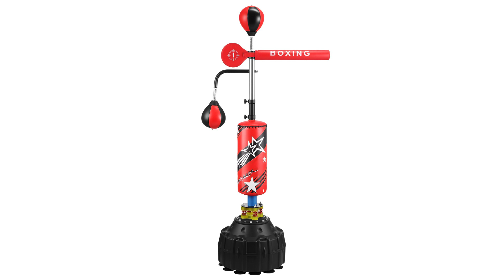 4-in-1 Boxing Station Freestanding Bag with Punching Gloves and Reflex Speed Ball