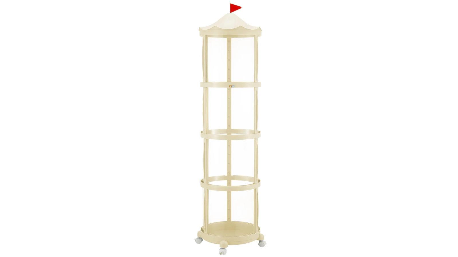 Kids Toys 178 x 38cm Storage Tube 4 Tier Organiser Box with Wheels