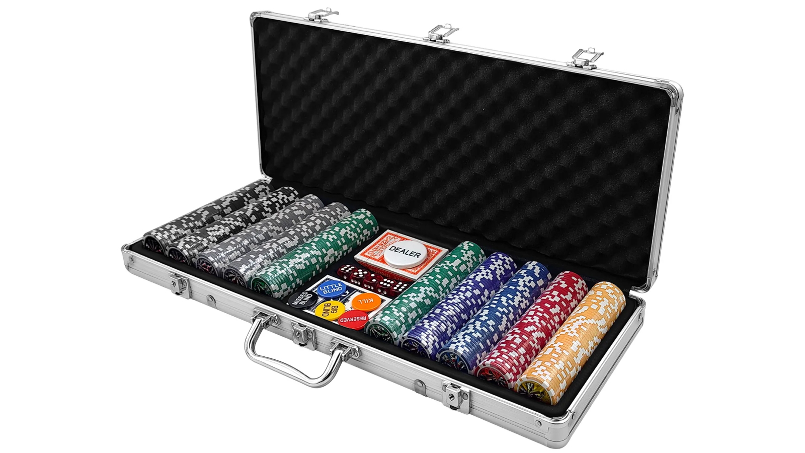 500-Piece Poker Chips Play Set with Aluminium Case