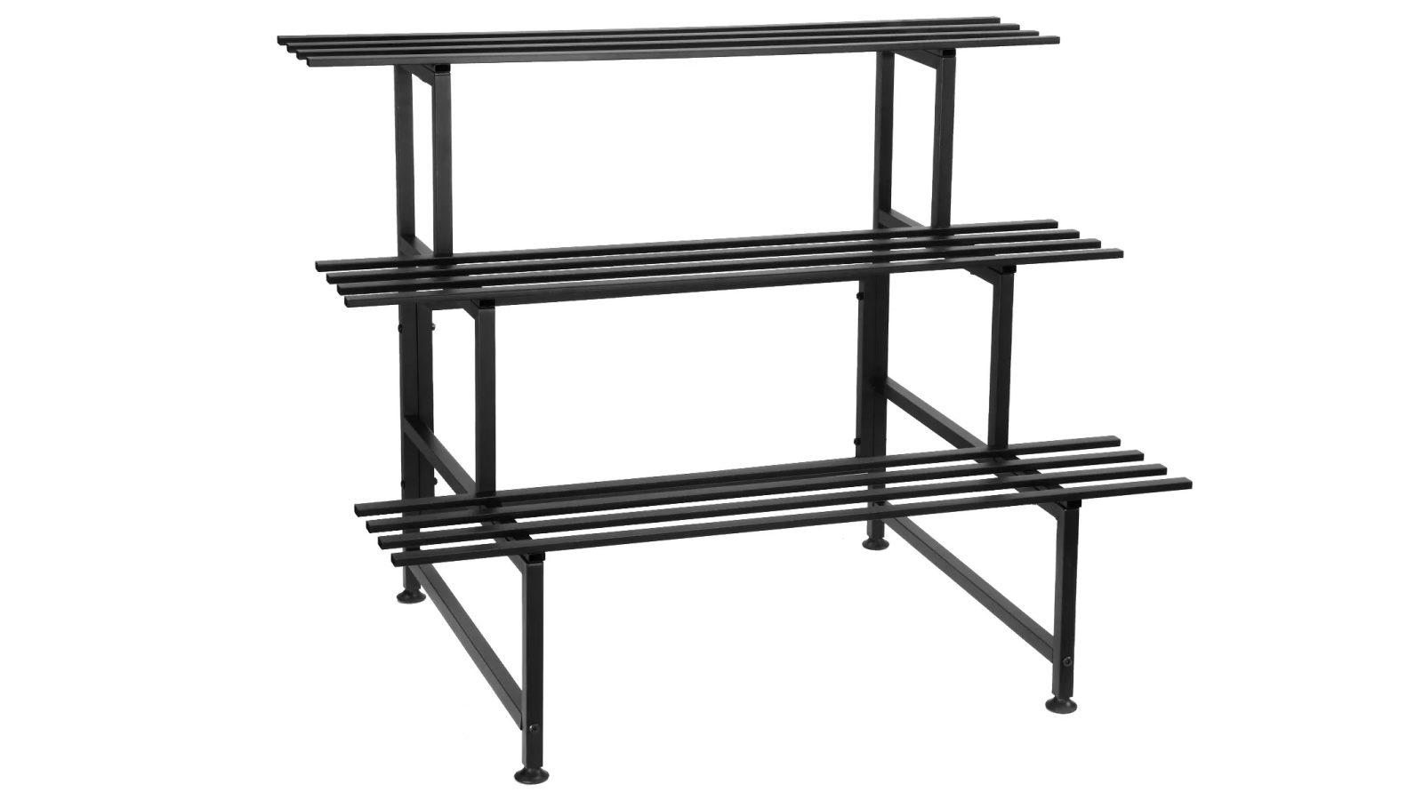 3 Tier Plant Stand Black Metal Flower Shelf Pot Holder Corner Garden Garage Storage