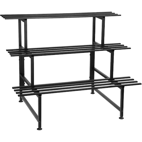3 Tier Plant Stand Black Metal Flower Shelf Pot Holder Corner Garden Garage Storage
