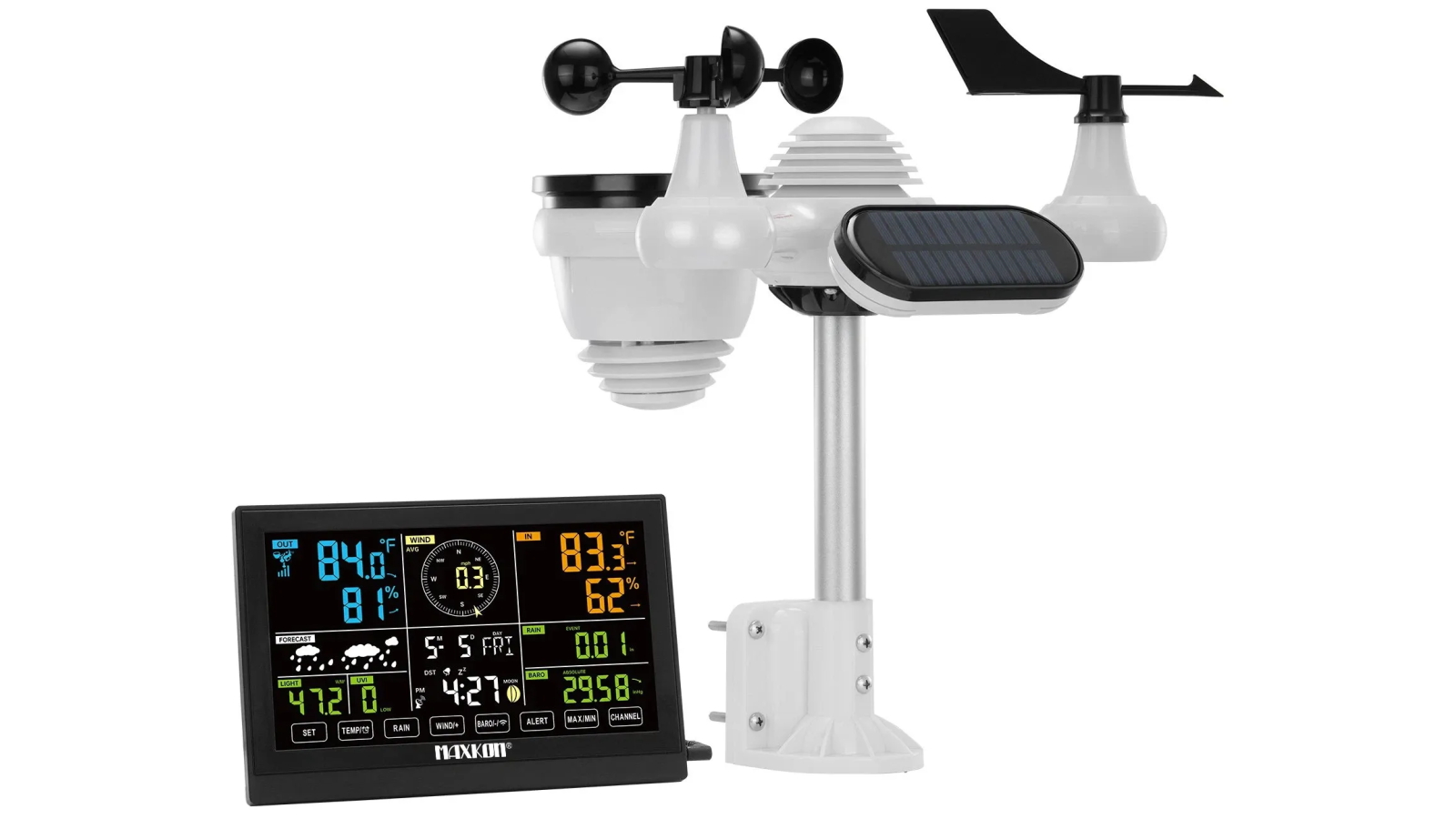 7-in-1 Wireless Weather Station with Outdoor Sensor