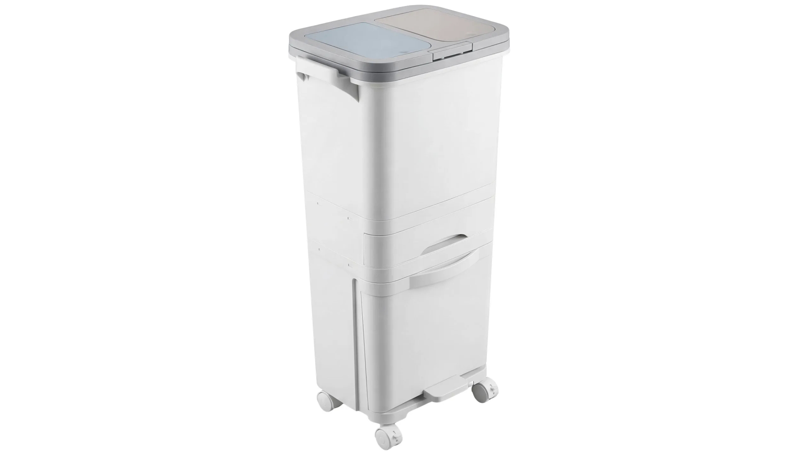 42L 3-Tier Rubbish Recycling Bin with Wheels