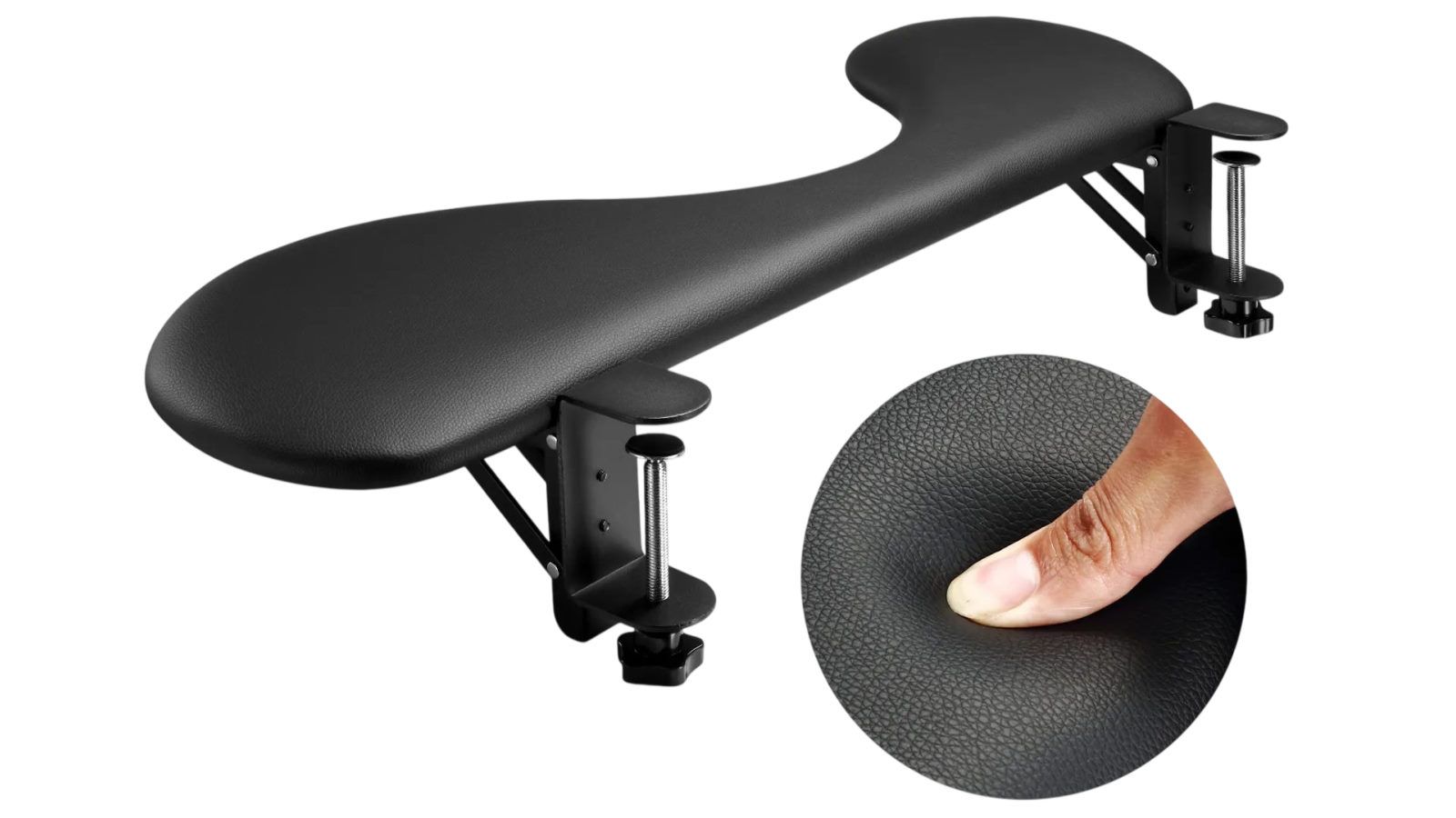 Ergonomic Desk Arm Rest Extender 67.4 x 22cm Foldable Clamp On Computer Gaming Table Extension 
