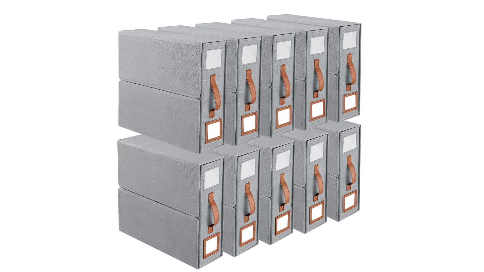 Pack of 10 Foldable Bedding Organiser with Clear Window and Label