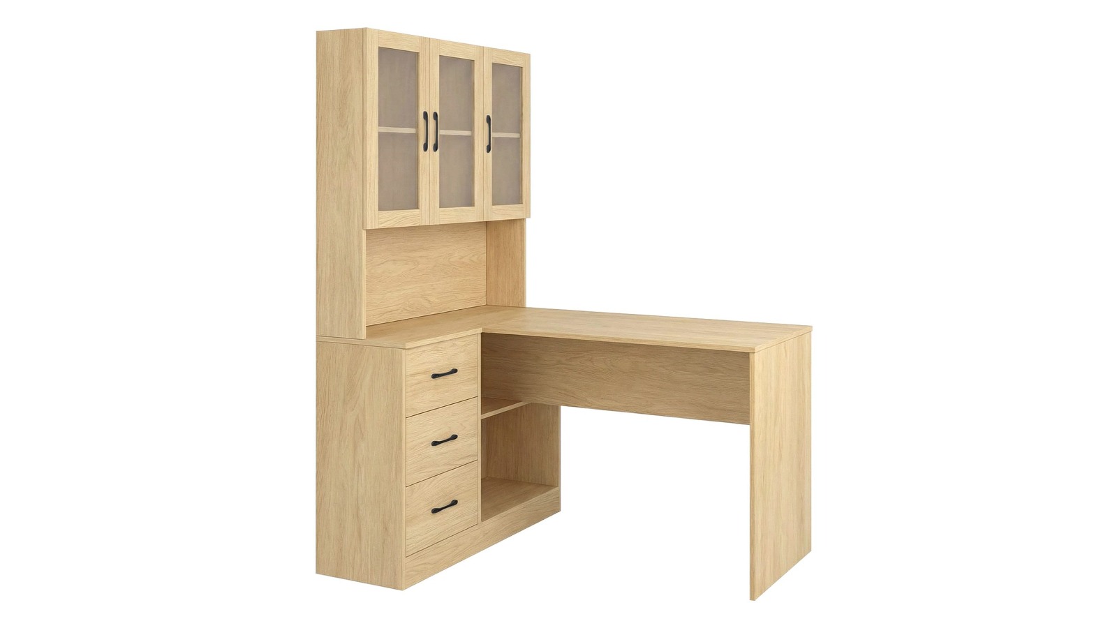 3-in-1 Computer Desk Bookcase Storage Cabinet