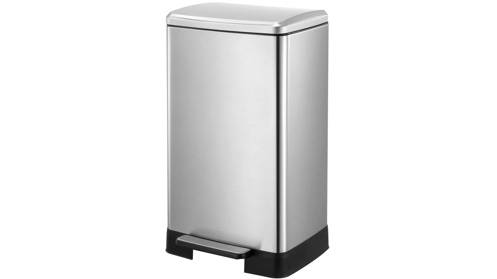 50L Kitchen Pedal Rubbish Bin with Stainless Steel Body, Soft-Close Lid and Removable Bucket