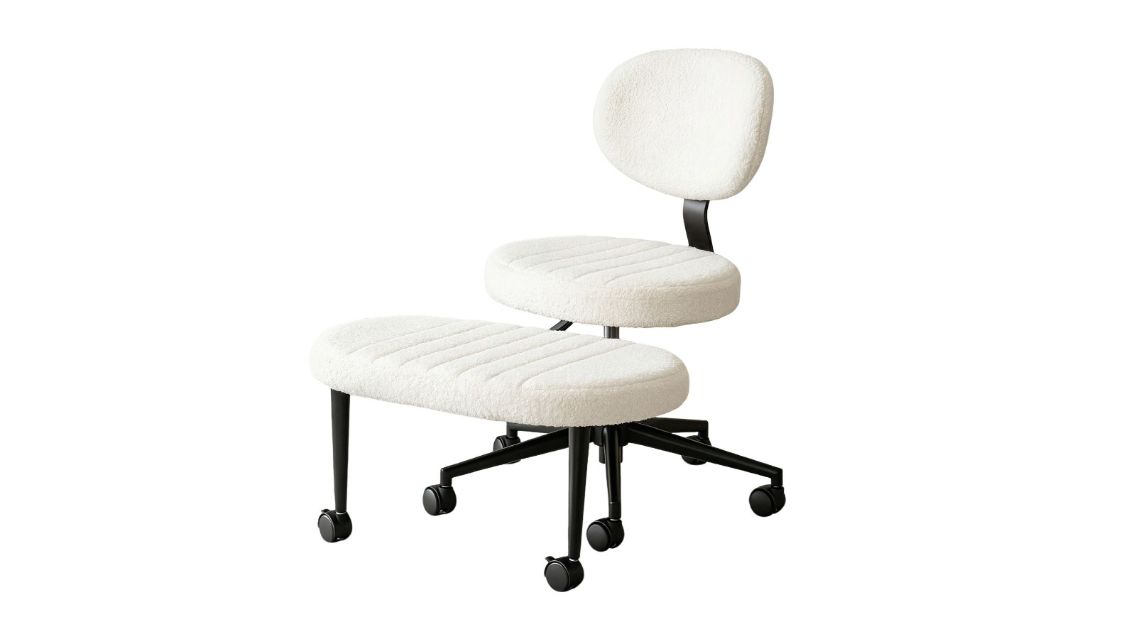 Ergonomic Cross Legged Office Chair with Swivel Footrest